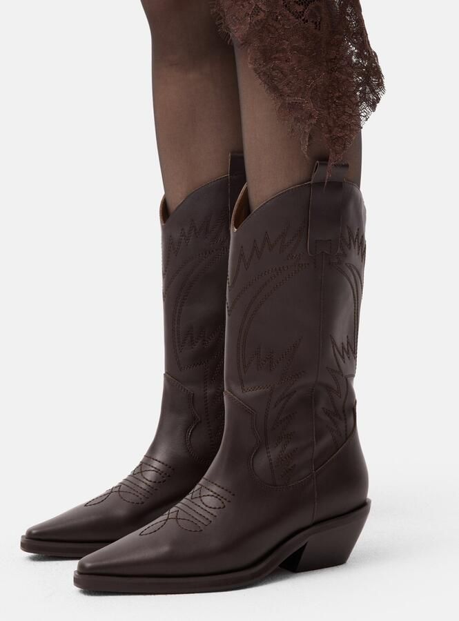 L37 HANDMADE SHOES Enkellaarsje 'HOLLY LEAVES' bruin - Foto 3