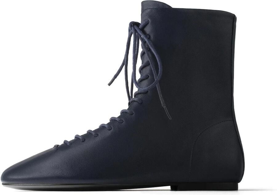 L37 HANDMADE SHOES Enkellaarsje 'LESS IS ALWAYS MORE' navy