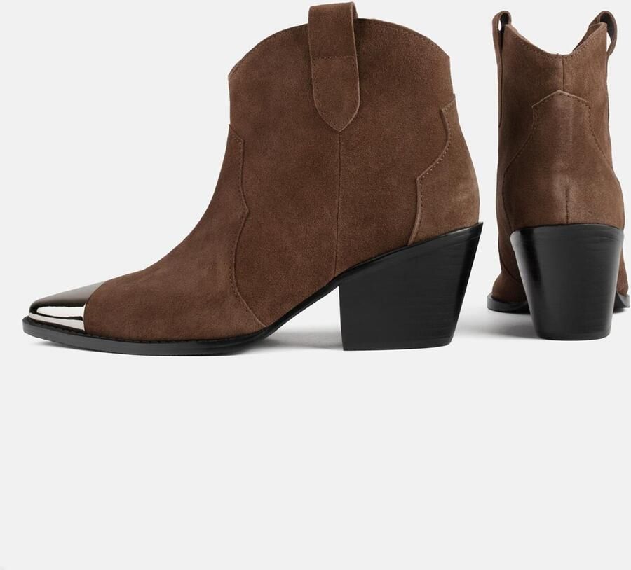 L37 HANDMADE SHOES Enkellaarsje 'MANHATTAN SKYLINE' bruin - Foto 3