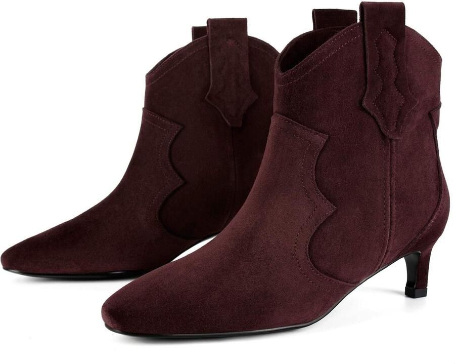 L37 HANDMADE SHOES Enkellaarsje 'TEXAS WIND' bourgogne