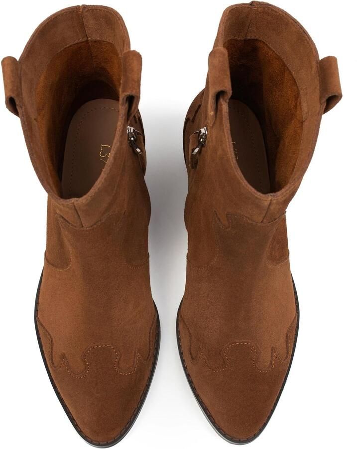 L37 HANDMADE SHOES Enkellaarsje 'WALK BETWEEN STARS' karamel - Foto 2