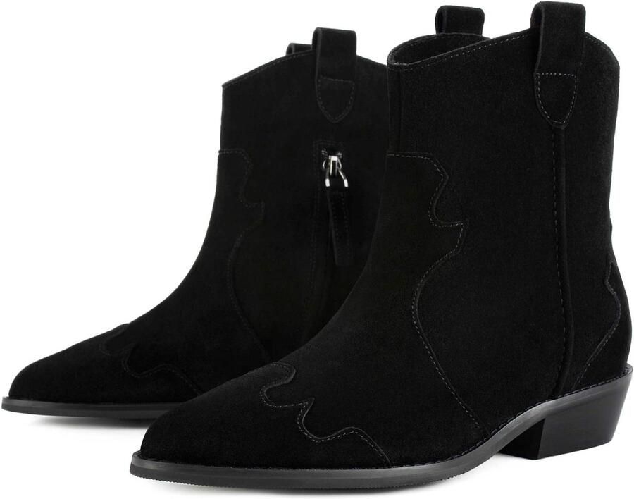 L37 HANDMADE SHOES Enkellaarsje 'WALK BETWEEN STARS' zwart