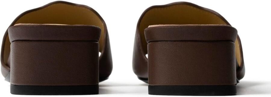 L37 HANDMADE SHOES Muiltjes 'ALWAYS IN BLOOM' donkerbruin - Foto 4
