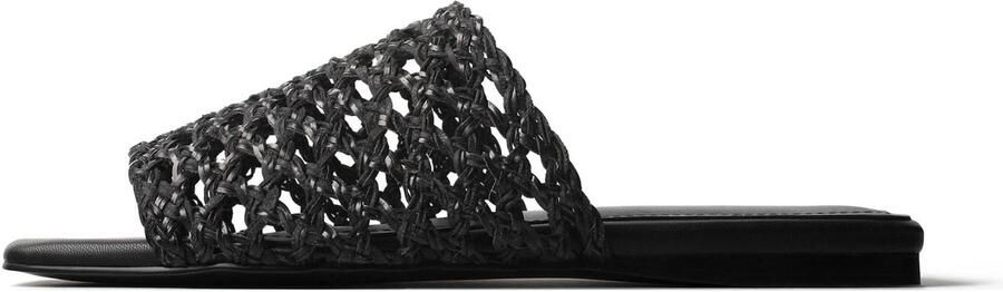 L37 HANDMADE SHOES Muiltjes 'LOST WITHOUT WORDS' zwart