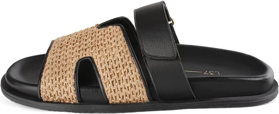 L37 HANDMADE SHOES Muiltjes 'NOT MY PROBLEM' zwart
