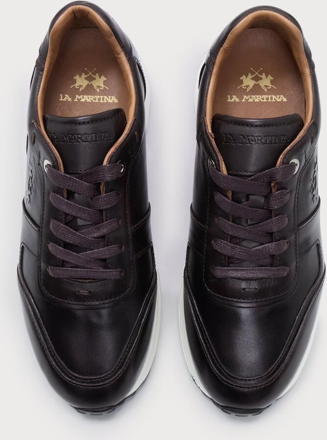 La Martina Sneakers laag 'DUSTIN' donkerbruin - Foto 2