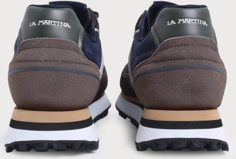 La Martina Sneakers laag marine donkerbruin bruin gemêleerd offwhite - Foto 5