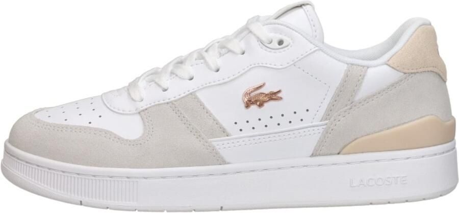 Lacoste T Clip SET Dames Sneakers Wit Roze