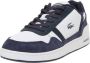 Lacoste Grafische Print T-Clip Leren Sneakers Blue Heren - Thumbnail 4