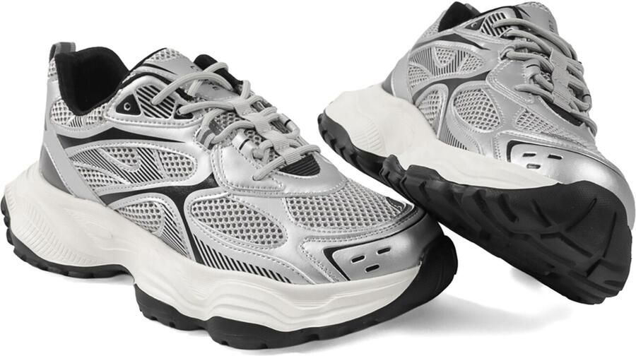 L'Arte Milano Sneakers laag zilver - Foto 4