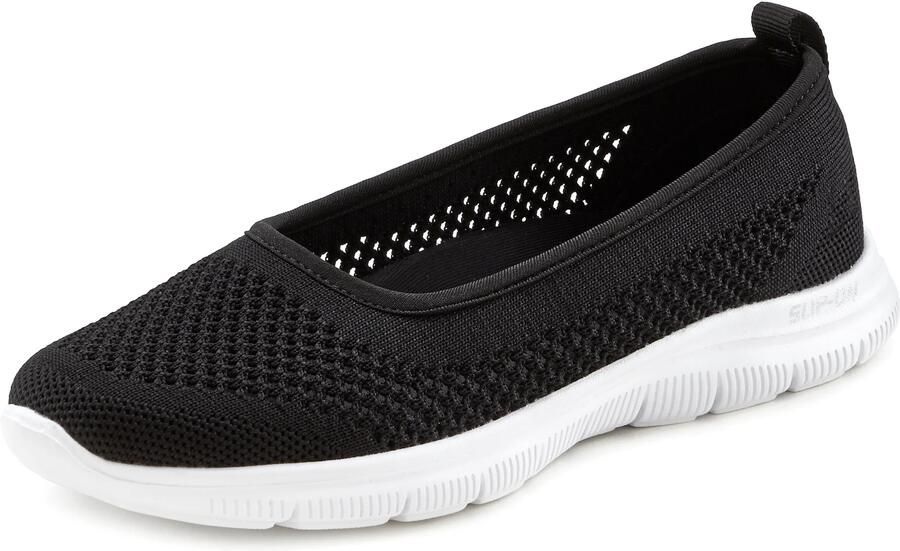 Lascana Sneaker-ballerina s ultralichte slipper vrijetijdsschoen om in te stappen vegan
