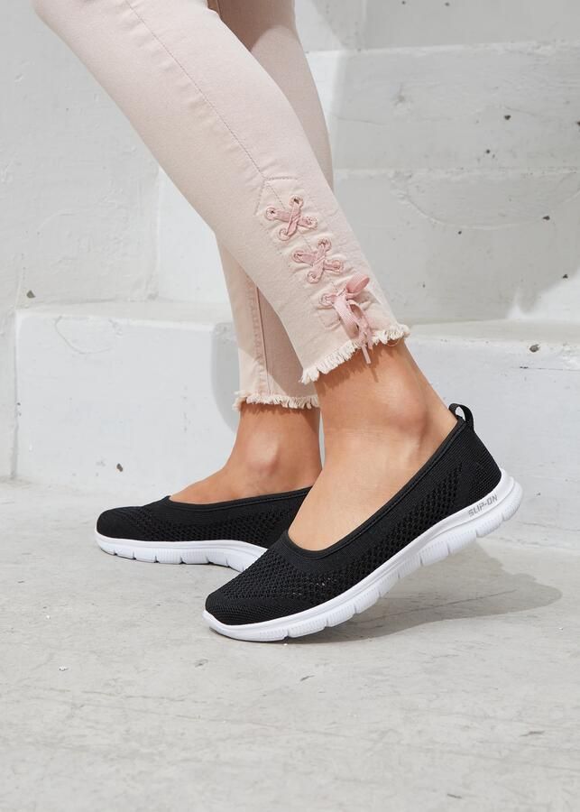 Lascana Sneaker-ballerina s ultralichte slipper vrijetijdsschoen om in te stappen vegan - Foto 4