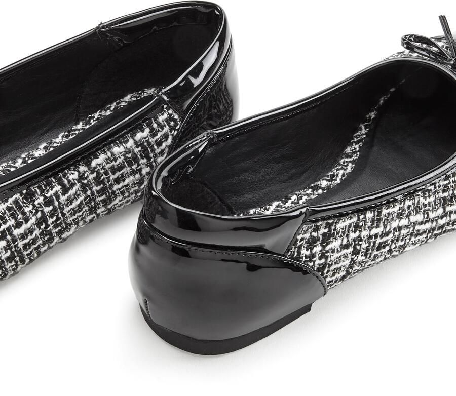 Lascana Ballerina's Slip-in ballerina in houndstooth-look vrijetijdsschoen slipper lage schoen vegan - Foto 3