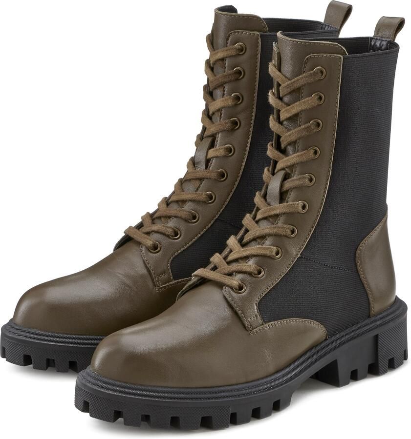 LASCANA Boots olijfgroen zwart - Foto 4
