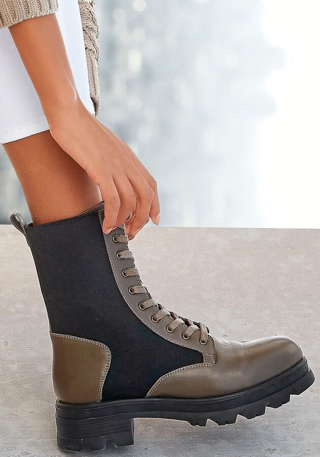 LASCANA Boots olijfgroen zwart - Foto 5