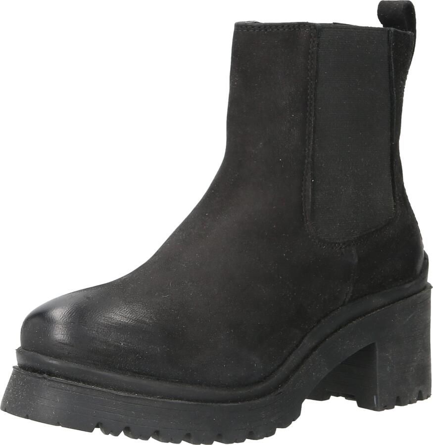 Lascana Chelsea-boots van leer met modieuze blokhak enkellaarsjes