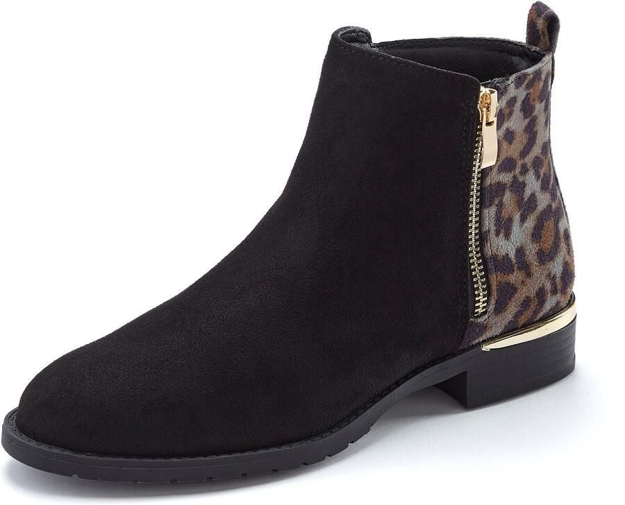 Lascana Laarsjes Ankle boots laarzen met leeuw-print vegan