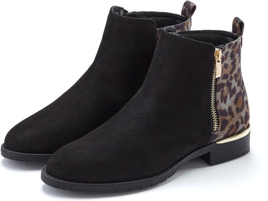 Lascana Laarsjes Ankle boots laarzen met leeuw-print vegan - Foto 4
