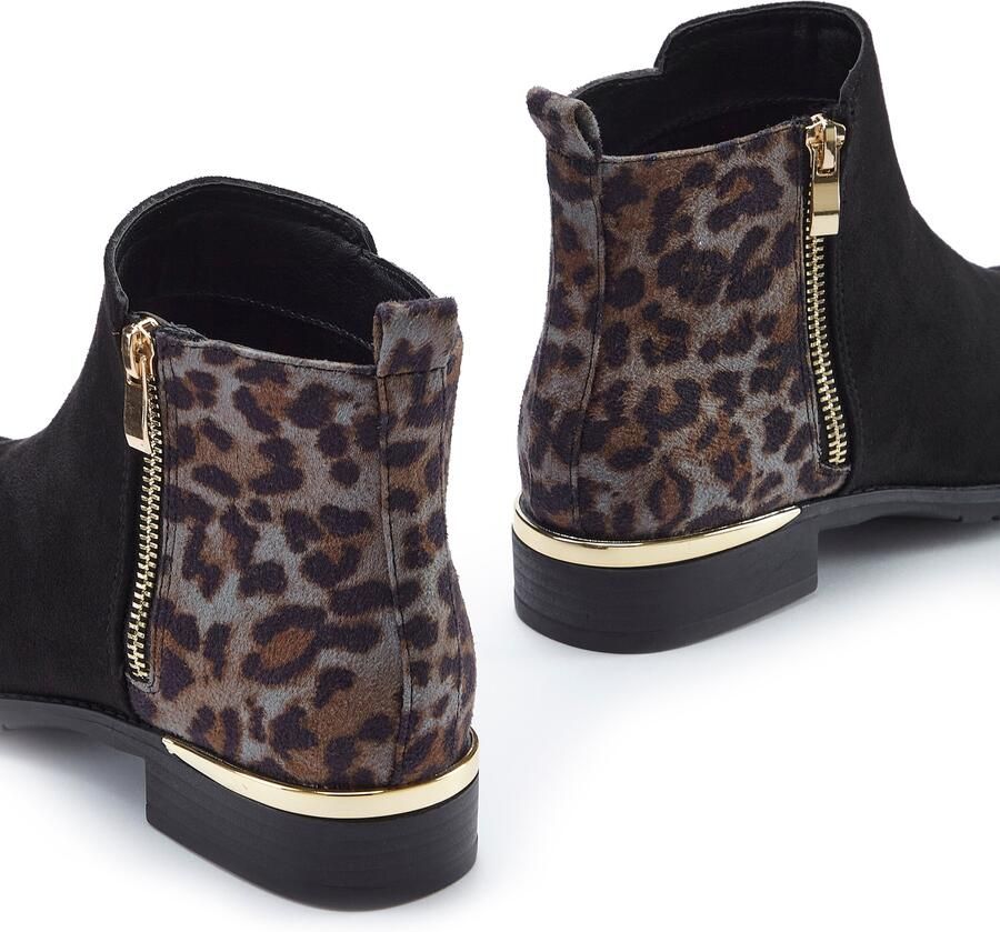 Lascana Laarsjes Ankle boots laarzen met leeuw-print vegan - Foto 3