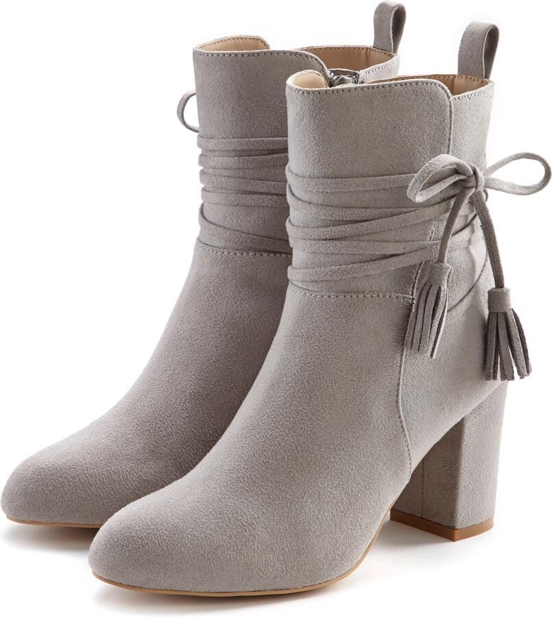 Lascana Laarsjes met blokhak high-heel enkellaars enkellaarsjes laarzen - Foto 4