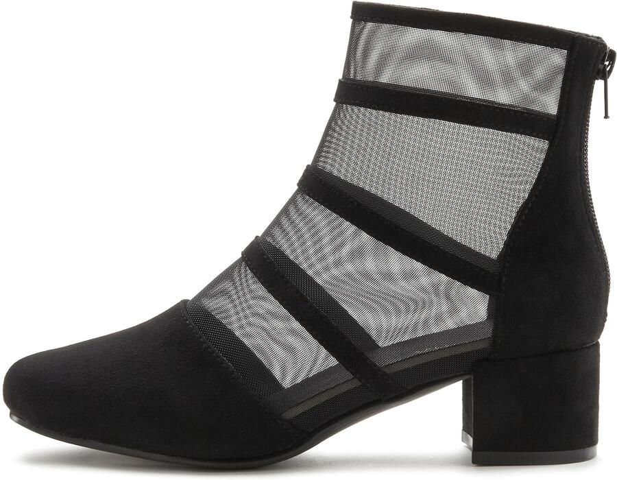 Lascana Laarsjes Ankle boots laarzen met modieuze mesh-inzetstukken en blokhak vegan - Foto 5