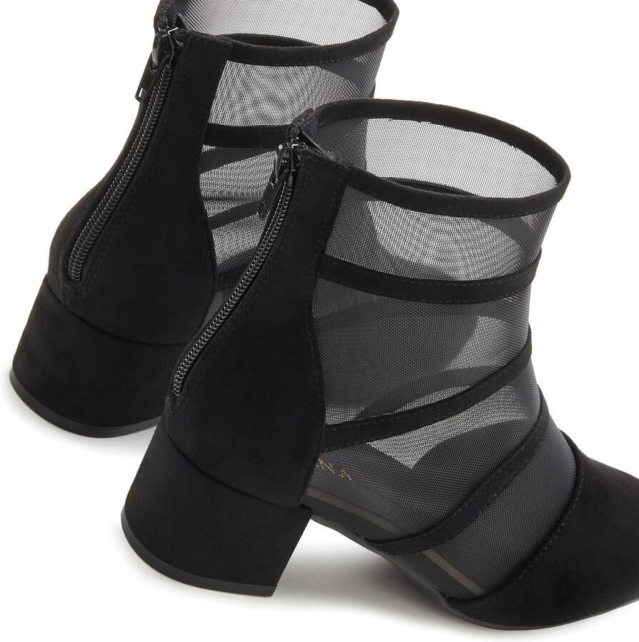 Lascana Laarsjes Ankle boots laarzen met modieuze mesh-inzetstukken en blokhak vegan - Foto 2