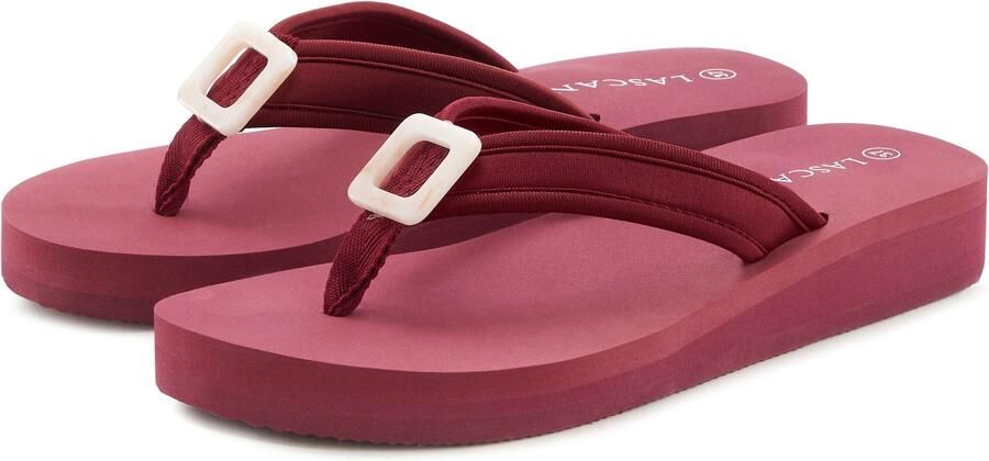 Lascana Badslippers Sandaal pantoffel badslipper met decoratieve applicatie VEGAN - Foto 4