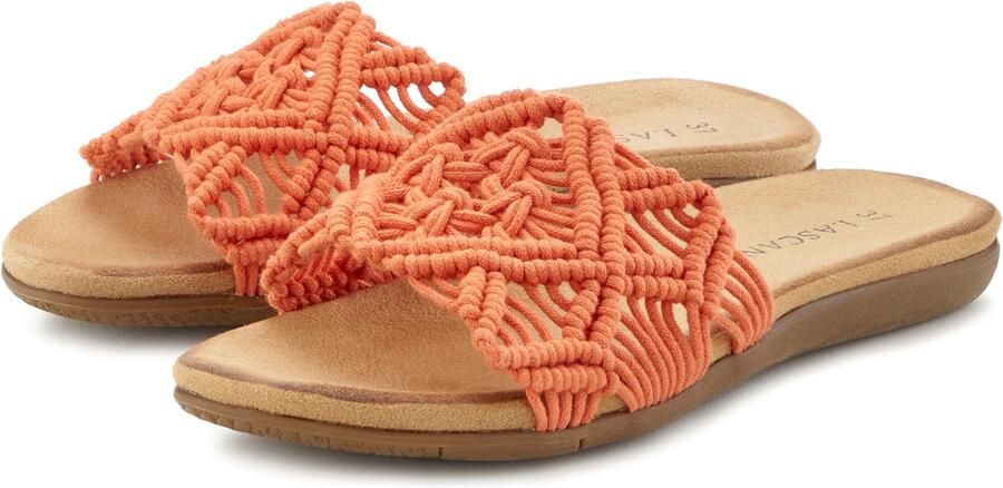 Lascana Slippers Mule sandaal open schoen met modieus haakpatroon VEGAN