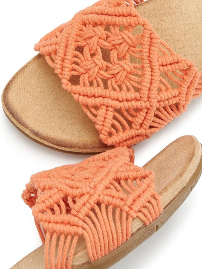 Lascana Slippers Mule sandaal open schoen met modieus haakpatroon VEGAN - Foto 3