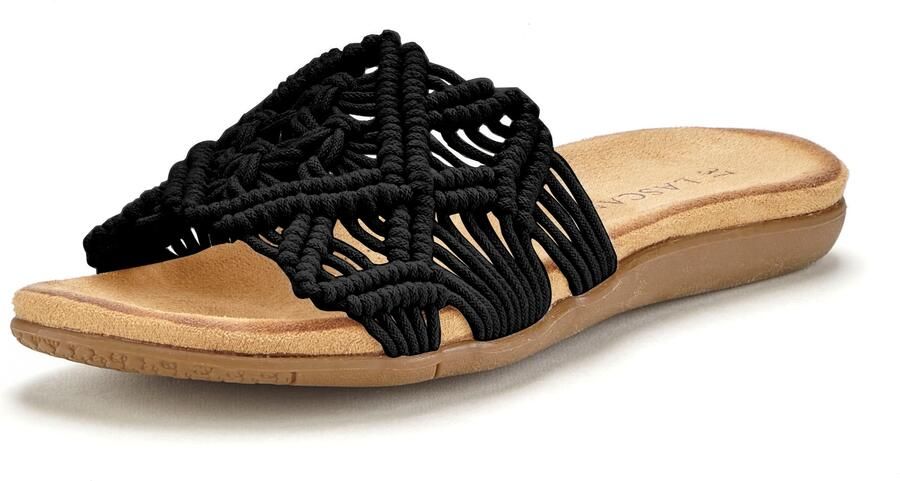 Lascana Slippers Mule sandaal open schoen met modieus haakpatroon VEGAN