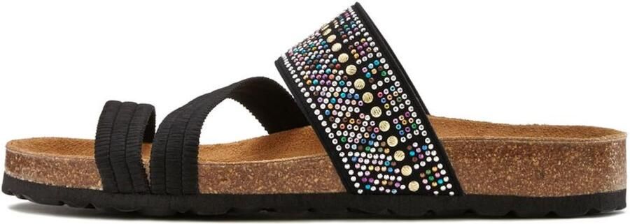 Lascana Slippers Mule sandaal open schoen zomerschoen Mule sandaal open schoen met kurkvoetbed en elastische riemen