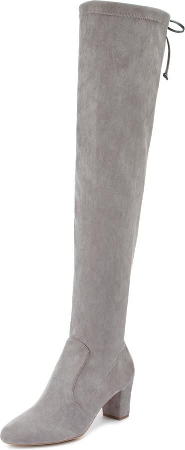 Lascana Overknee-laarzen Slouchy boots lange schacht laarzen instap laars zacht stretchmateriaal