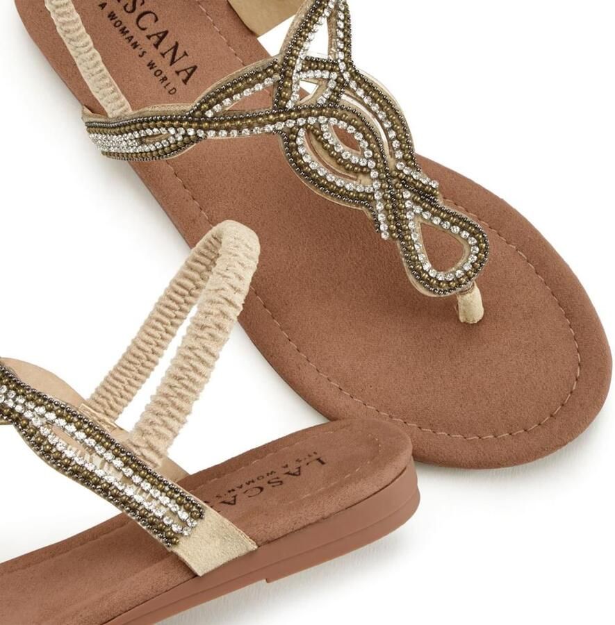 Lascana Teenslippers Sandaal pantoffel met sierstenen in glitter-look VEGAN - Foto 2