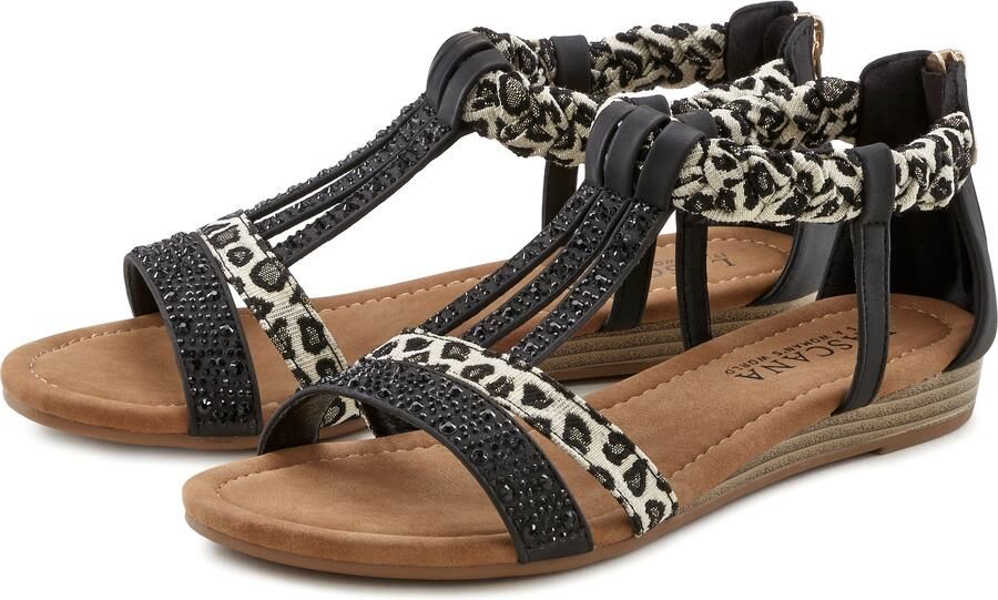 Lascana Sandalen Zomerschoen sandaal met versiering en kleine sleehak in festival-look vegan - Foto 4