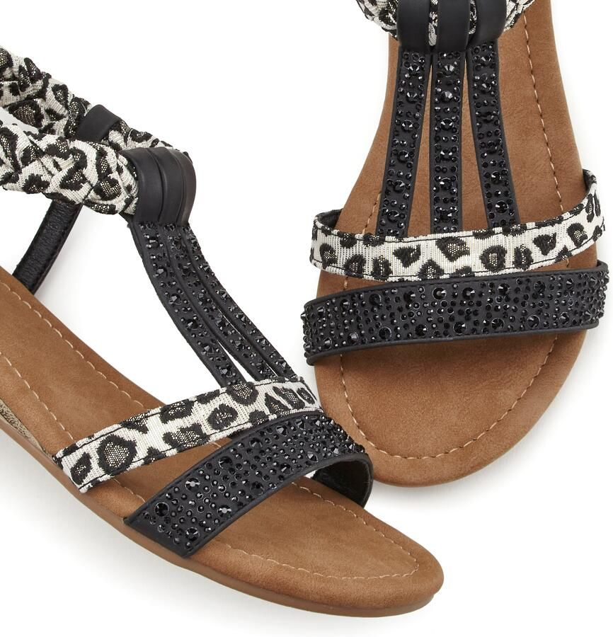 Lascana Sandalen Zomerschoen sandaal met versiering en kleine sleehak in festival-look vegan - Foto 3