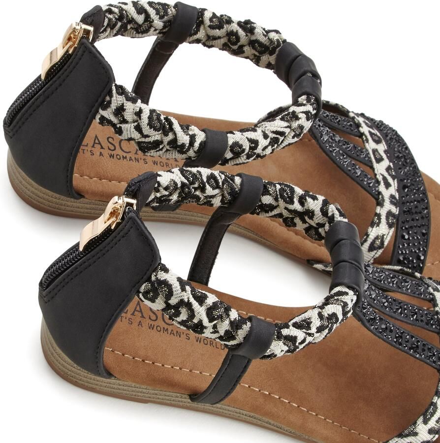 Lascana Sandalen Zomerschoen sandaal met versiering en kleine sleehak in festival-look vegan - Foto 2