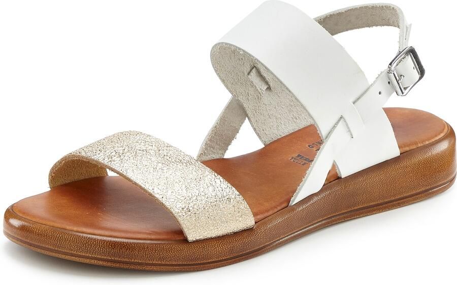LASCANA Sandaal goud wit