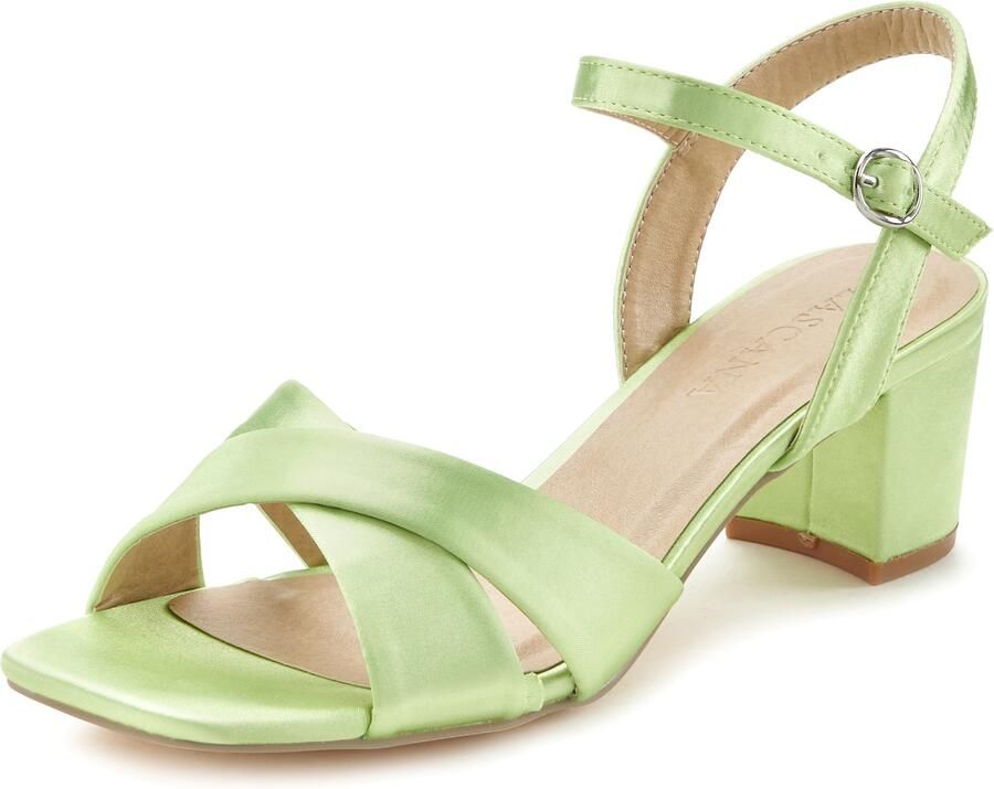 Lascana Sandaaltjes Zomerschoen Sandaal zomerschoen met kleine blokhak lichte vierkante vorm VEGAN