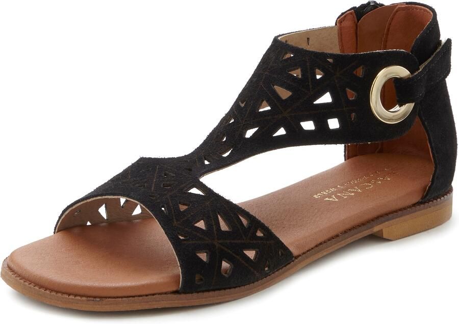 Lascana Sandalen Zomerschoen Sandalette zomerschoen van hoogwaardig leer met uitsparingen