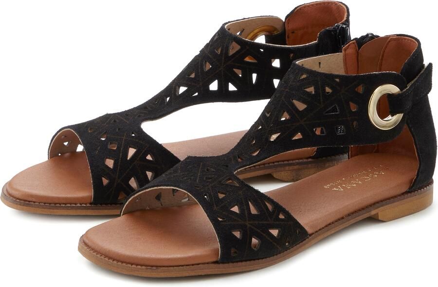 Lascana Sandalen Zomerschoen Sandalette zomerschoen van hoogwaardig leer met uitsparingen - Foto 4