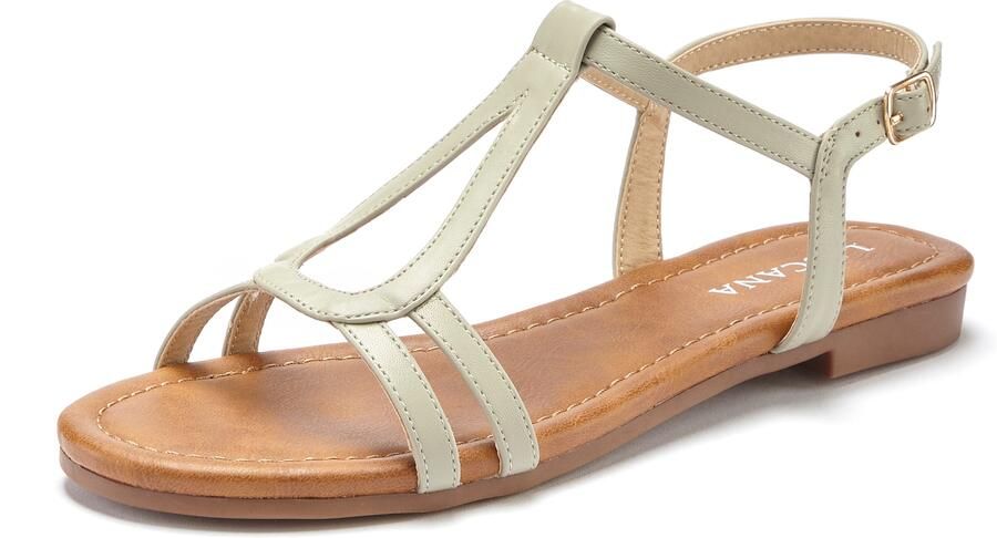 LASCANA Sandalen met riem taupe
