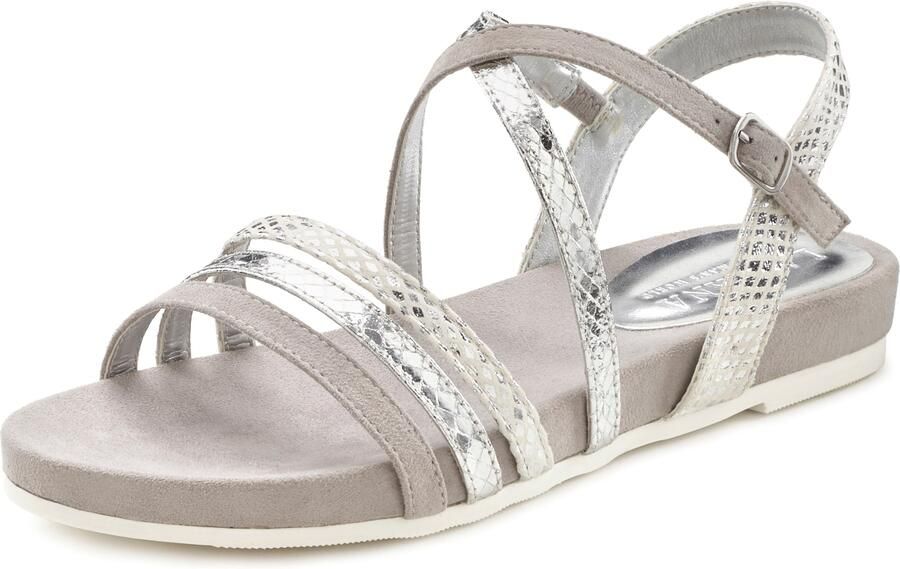 Lascana Sandalen Zomerschoen Sandalette zomerschoen met metallic-look VEGAN