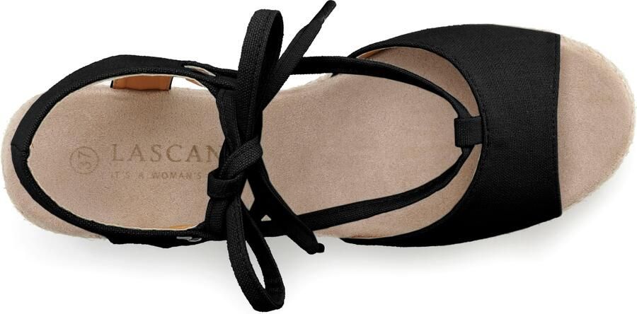 Lascana Sleehaksandaaltjes Zomerschoen Sandalette sandaal met sleehak bamboe-look & veters VEGAN - Foto 5
