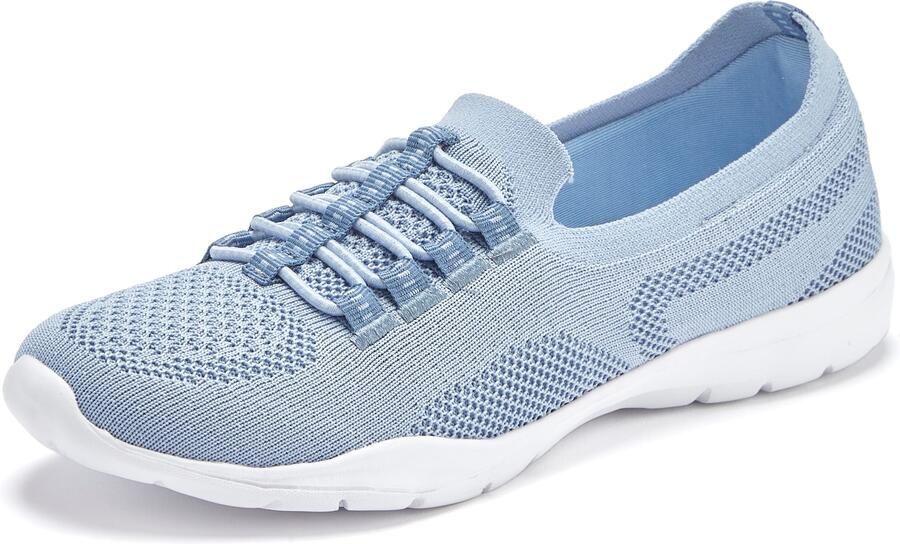 Lascana Sneakers Slipper halfschoen licht mesh materiaal om in te stappen met elastische veters vegan