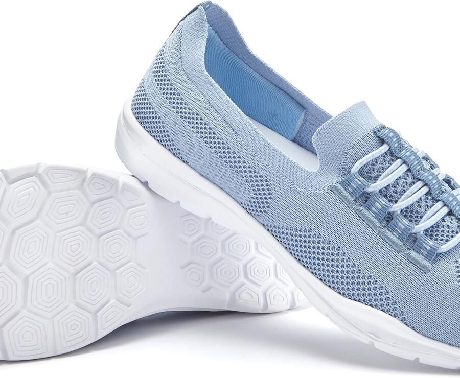 Lascana Sneakers Slipper halfschoen licht mesh materiaal om in te stappen met elastische veters vegan - Foto 3