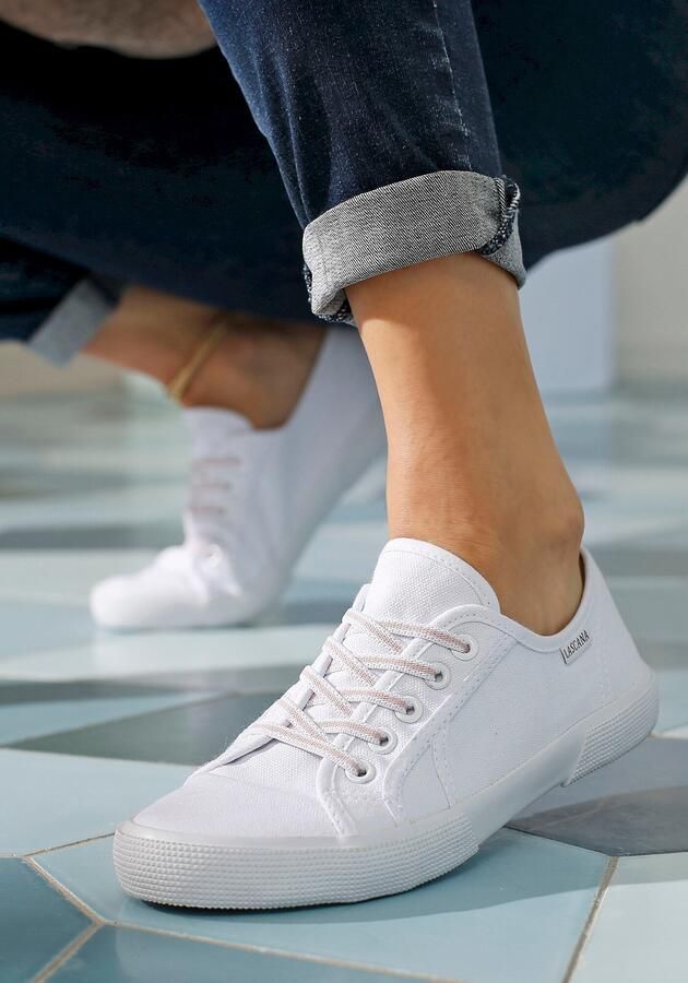 Lascana Sneakers Sneaker veterschoen vrijetijdsschoen om in te stappen met elastische veters vegan - Foto 4