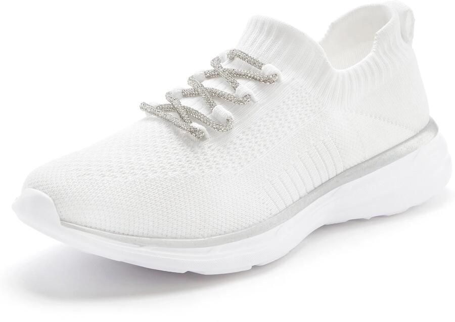 Lascana Sneakers met modieuze glinsterende veters vegan