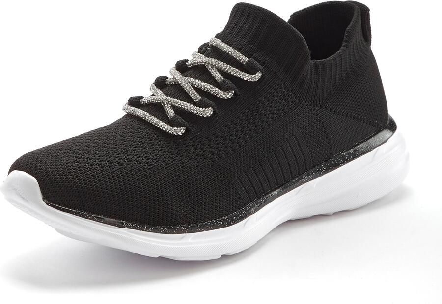 Lascana Sneakers met modieuze glinsterende veters vegan