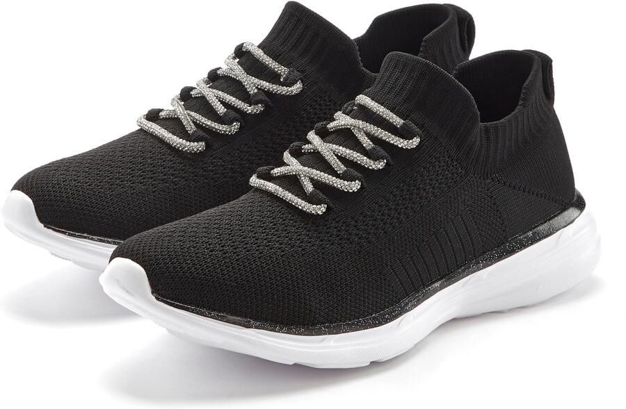 Lascana Sneakers met modieuze glinsterende veters vegan - Foto 4