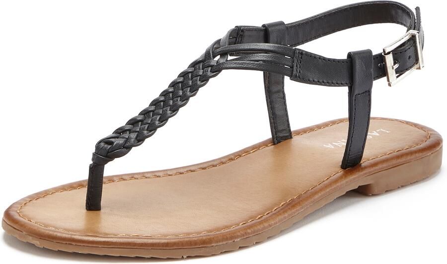 LASCANA Teenslipper beige zwart